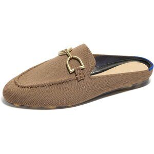 NIB Rothys Double Bit Loafer Mule Women Slip On Flats Portobello Sz 9.5 Washable